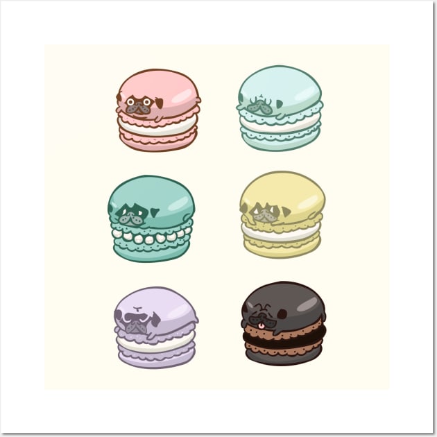 Pug Macarons Wall Art by huebucket